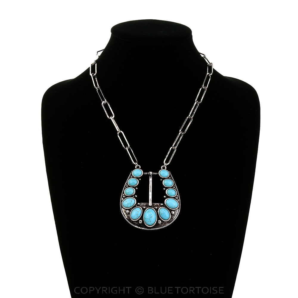 Western Large Belt Buckle Look Necklace - Image 2