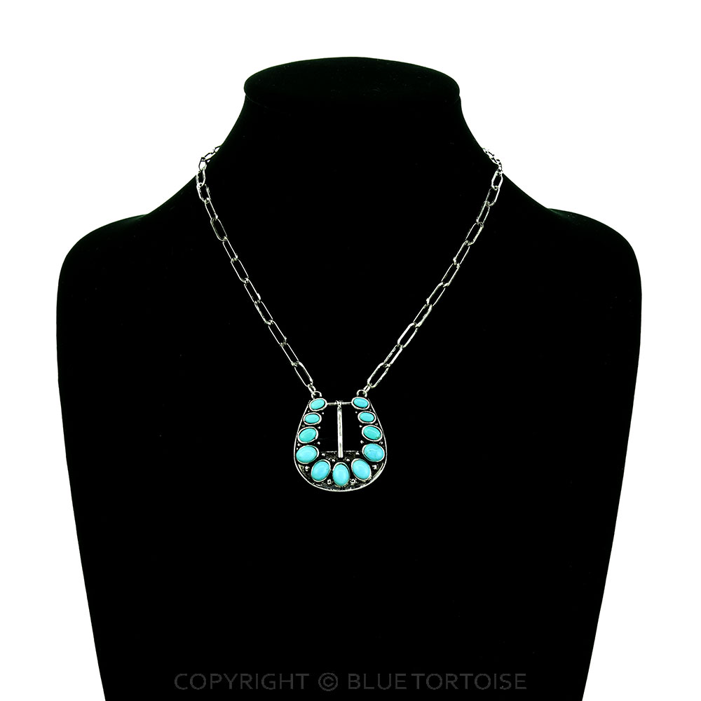 Western Belt Buckle Look Necklace - Image 2