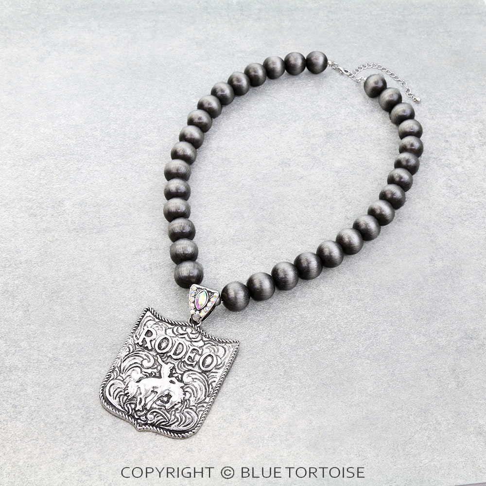 Western Large Rodeo Pendant Necklace
