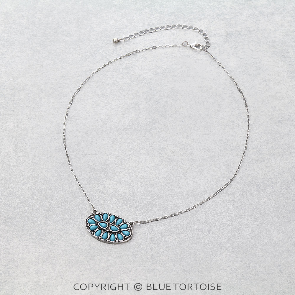 Western Concho Stone Necklace