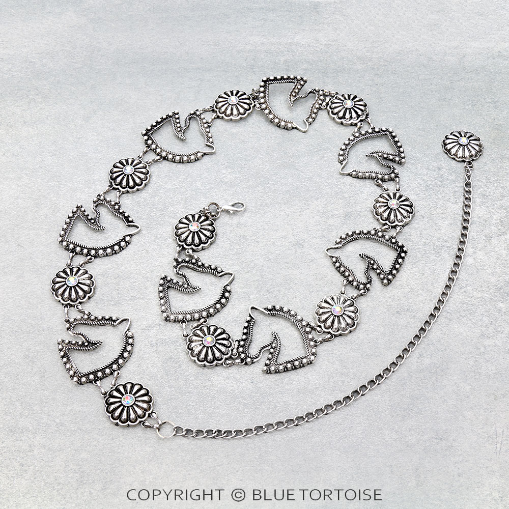 Western Horse Shape Concho Stone Belt