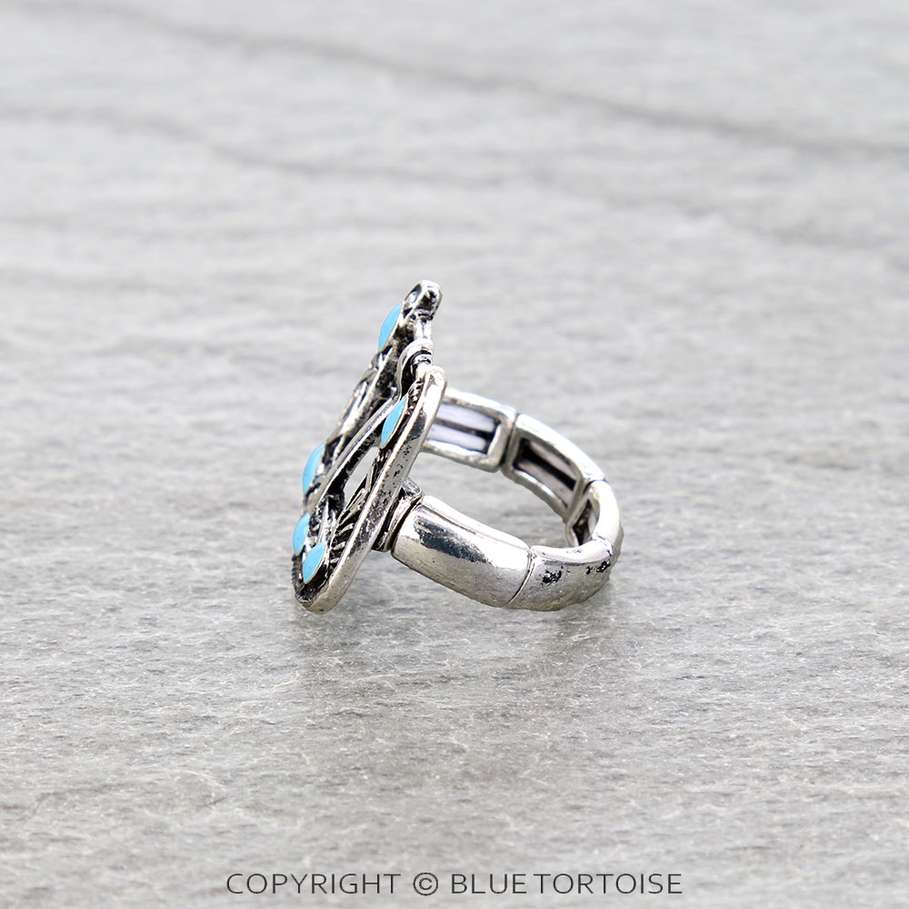 Western Belt Buckle Look Stretch Ring - Image 2