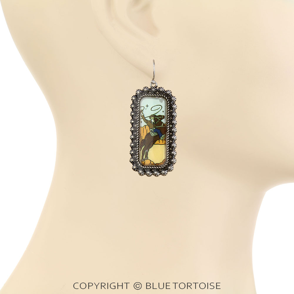 Western Rodeo Bubble Dangle Earrings - Image 2