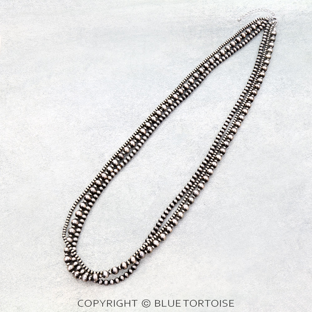 3 Layered Navajo Style Pearl Necklace