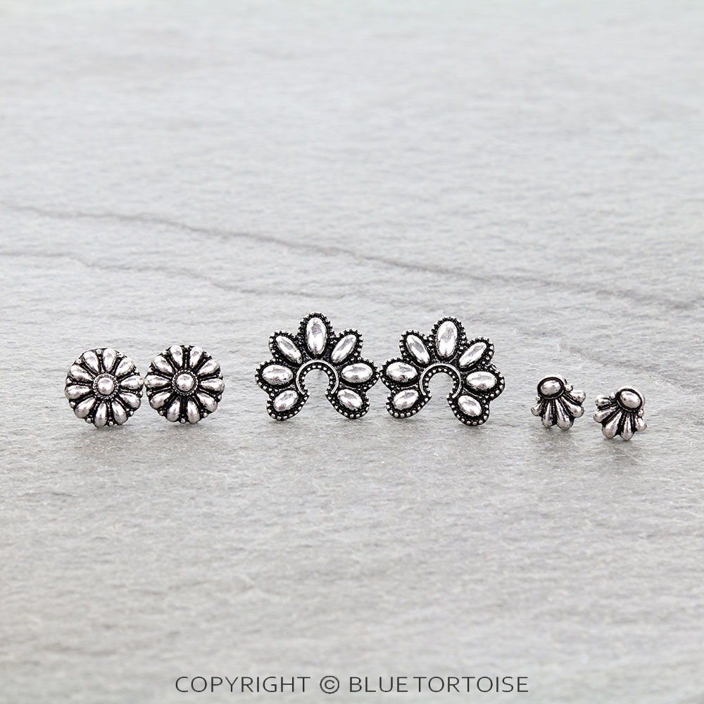 6 Pair Western Ball TXR Stud Earring Set