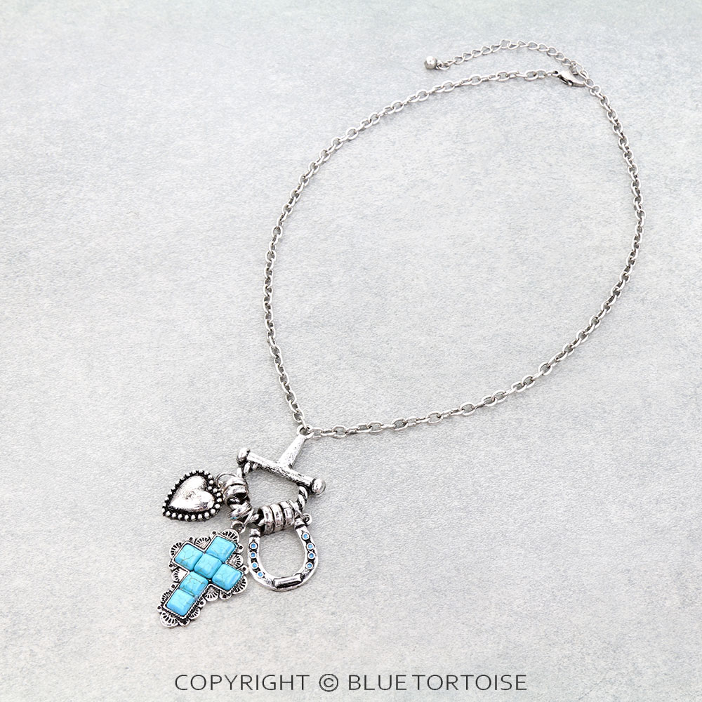 Western Cross Stone Necklace