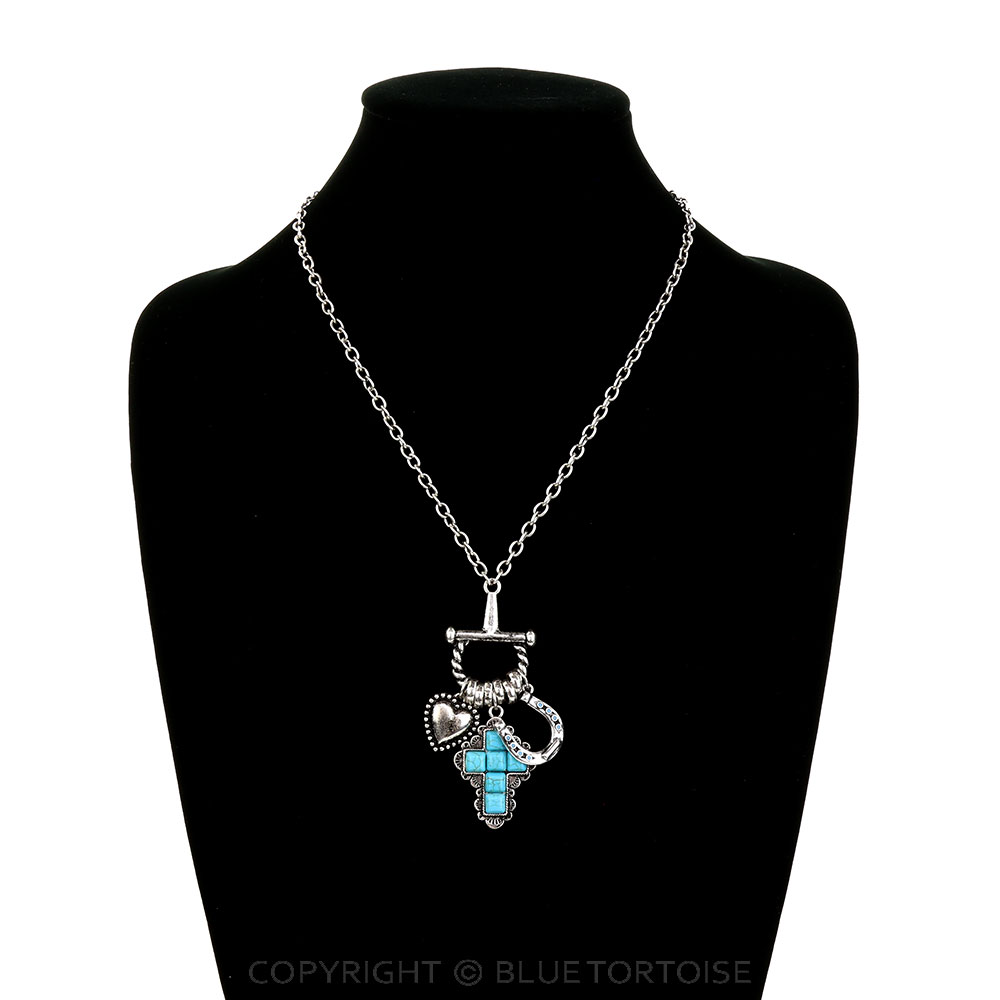 Western Cross Stone Necklace - Image 2